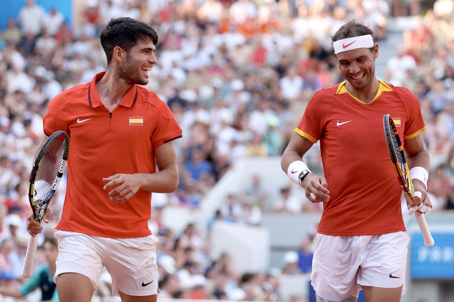 Carlos Alcaraz and Rafael Nadal at the Olympic Games Paris 2024: Day 4 - Source: Getty